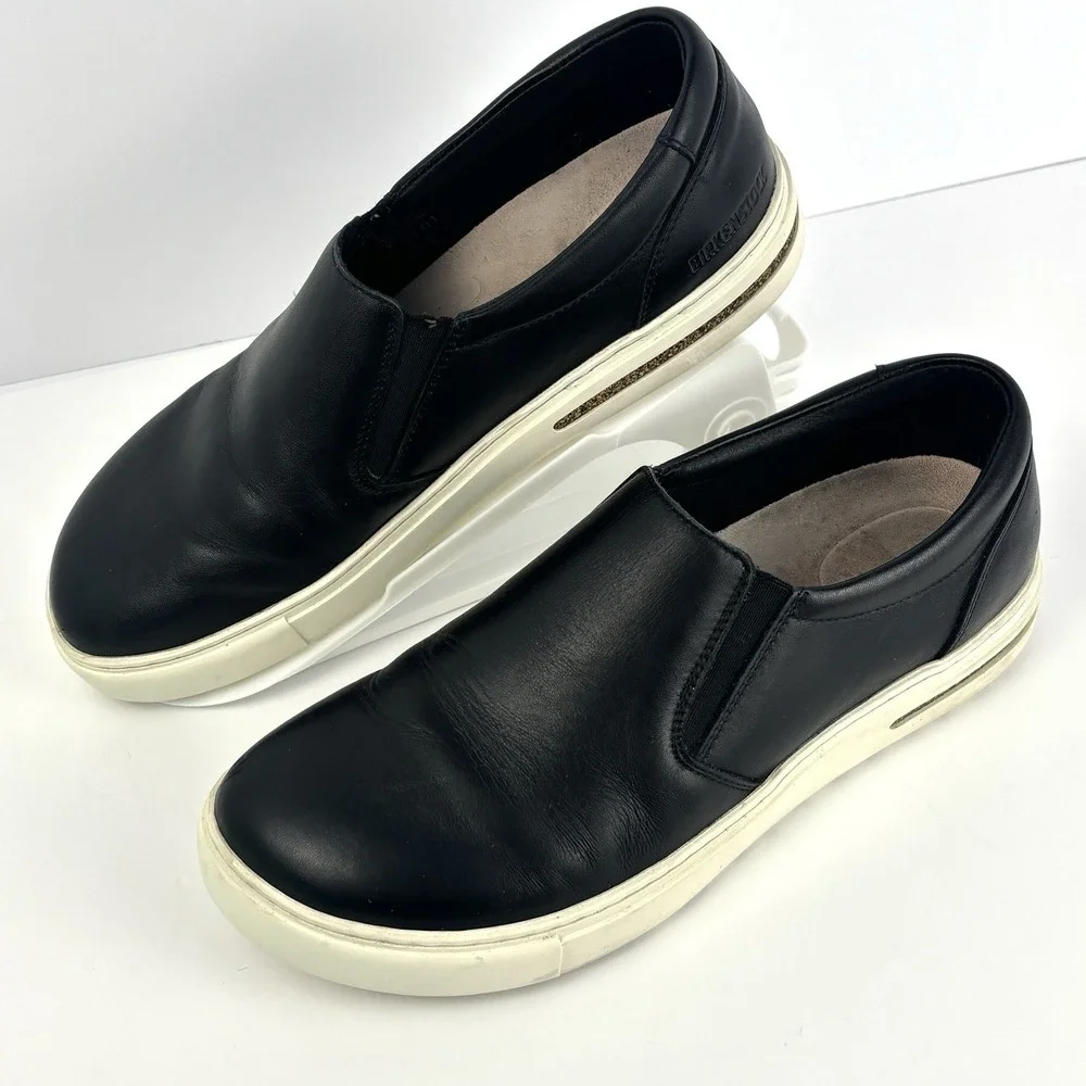 Birkenstock Oswego Slip On Sneakers Black Leather EU 40 US 9-9.5 Portugal